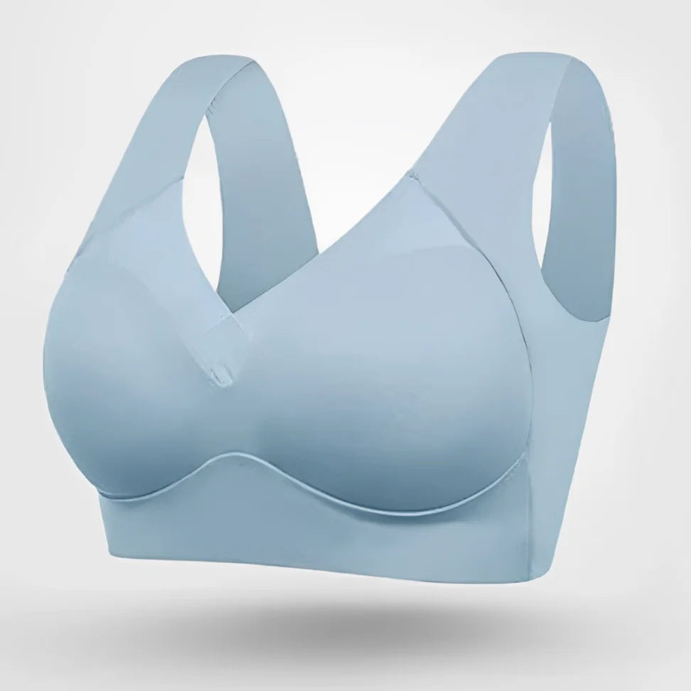 Plus size seamless V-neck comfort bra, wide straps offer excellent support & ease.