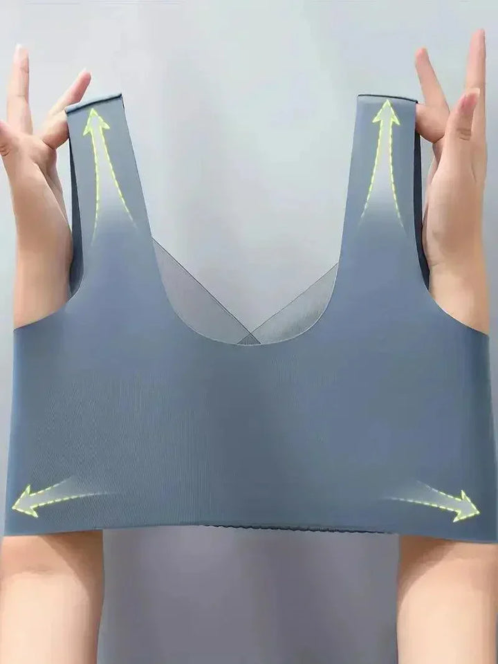 Soft wire-free seamless bra, offering comfortable everyday lingerie support.