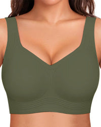 Detailed shot of the soft, breathable fabric of a women's seamless wireless comfort support bra.