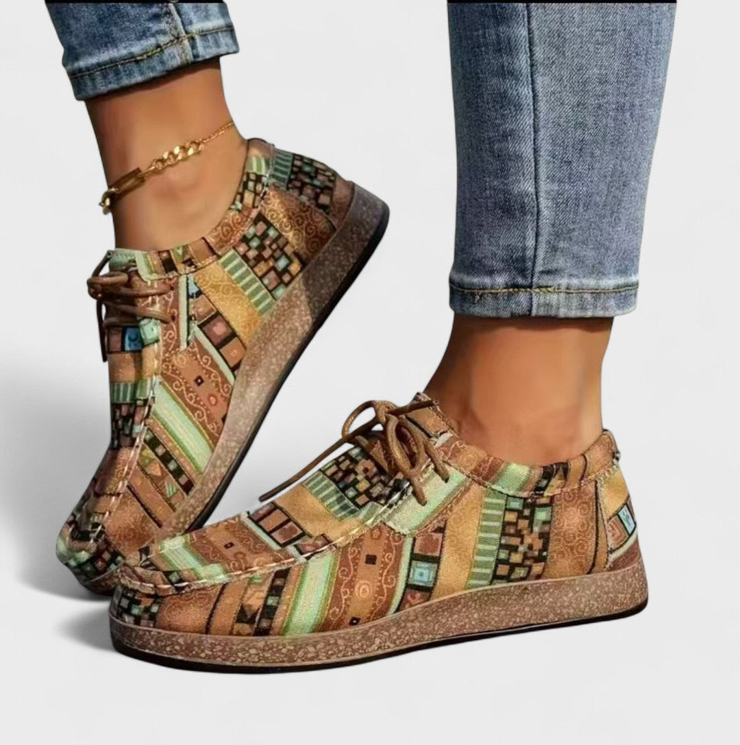 Green Seryphina women's athletic trainers, comfortable orthopaedic sneakers with excellent arch support.