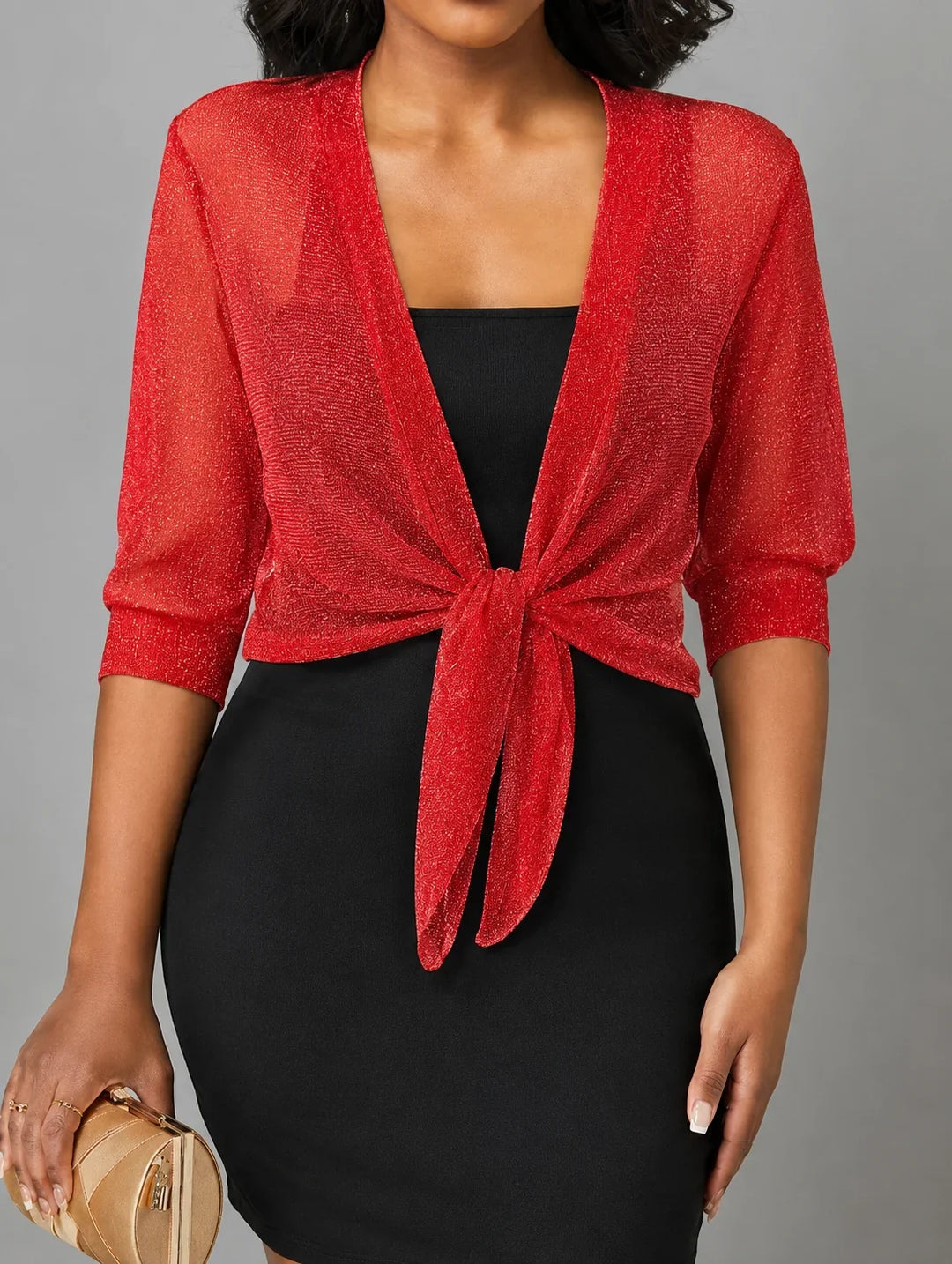 Effortless women's tie-front sheer top, perfect for summer casual wear and layering.
