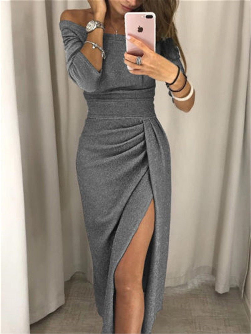 Chic women's shimmering glamour dress, a stylish party & evening wear choice for celebrations.
