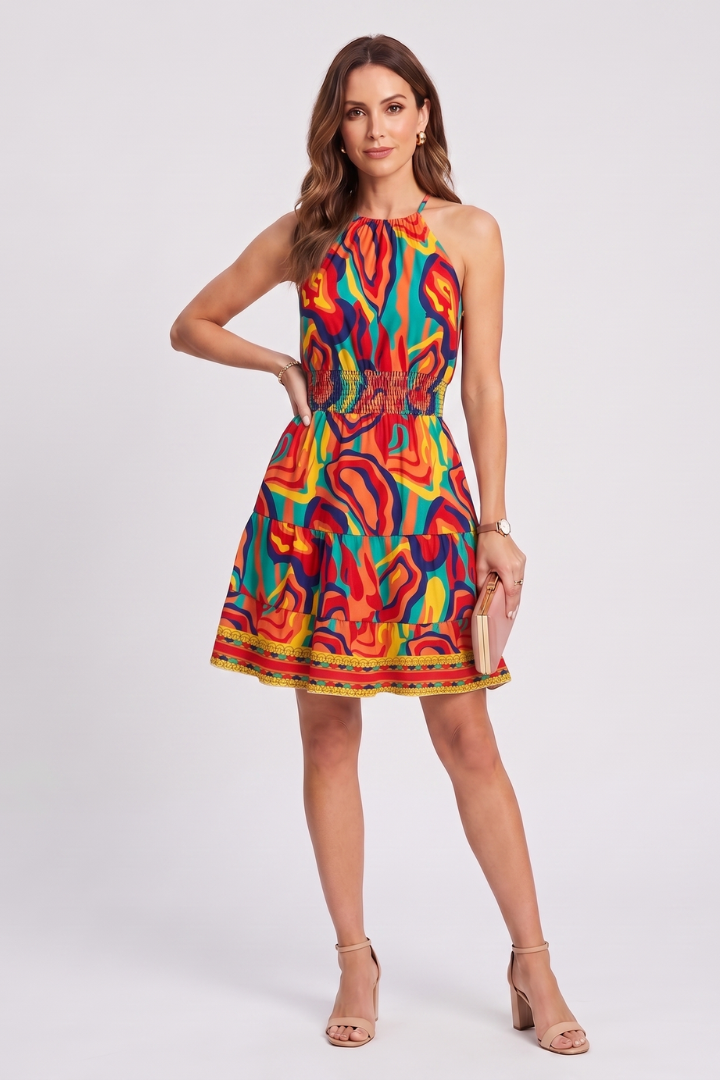Versatile women's short romper, casual and chic with a wrap neck, perfect for summer outings.