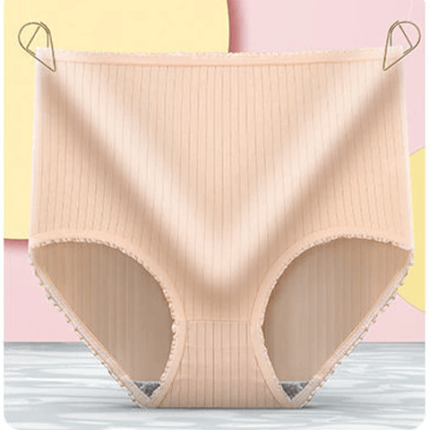 Women's leakproof silk-cotton underwear trio. Comfortable, breathable briefs for everyday protective intimate wear.