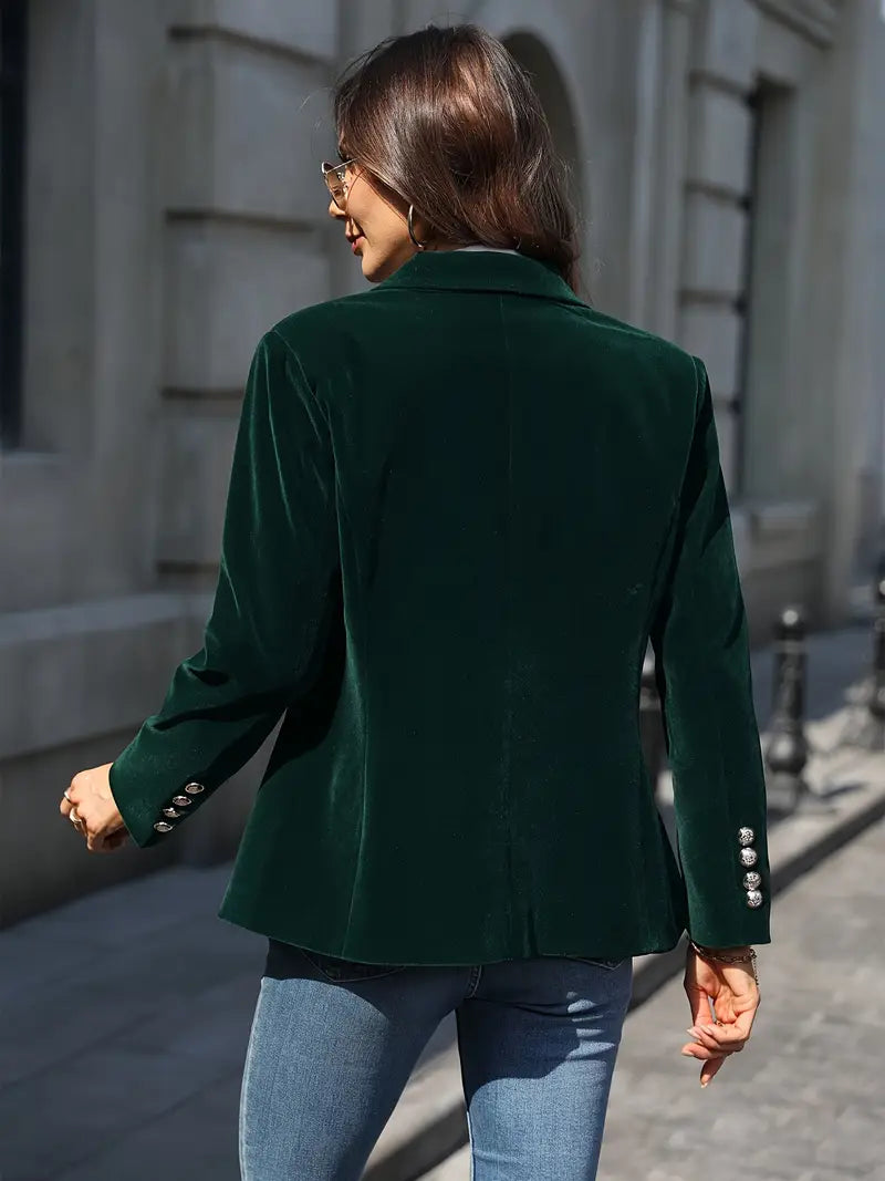 Sleek women's single button blazer, perfect for a smart, professional appearance.