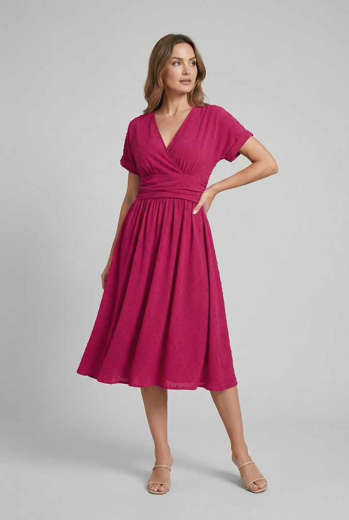 Comfortable yet stylish women's casual midi dress, sleeveless design