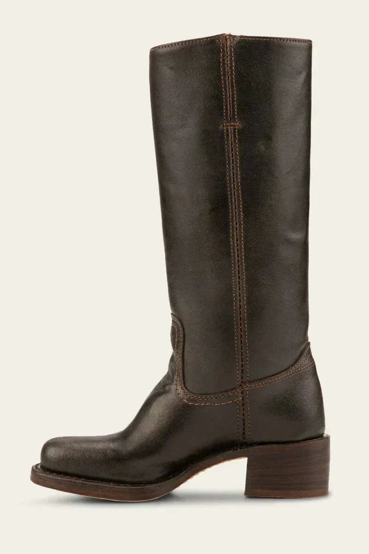 Women's comfortable slim-fit knee-high boots, designed with a supportive structured sole.