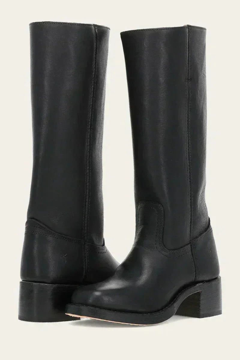 Comfortable women's knee-high boots featuring a supportive structured sole & slim fit.
