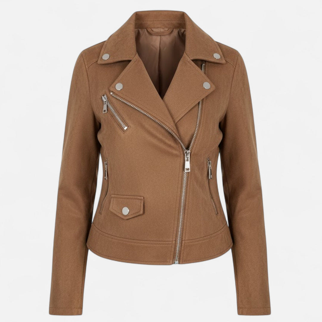 Women's cropped zip jacket, perfect for transitional weather