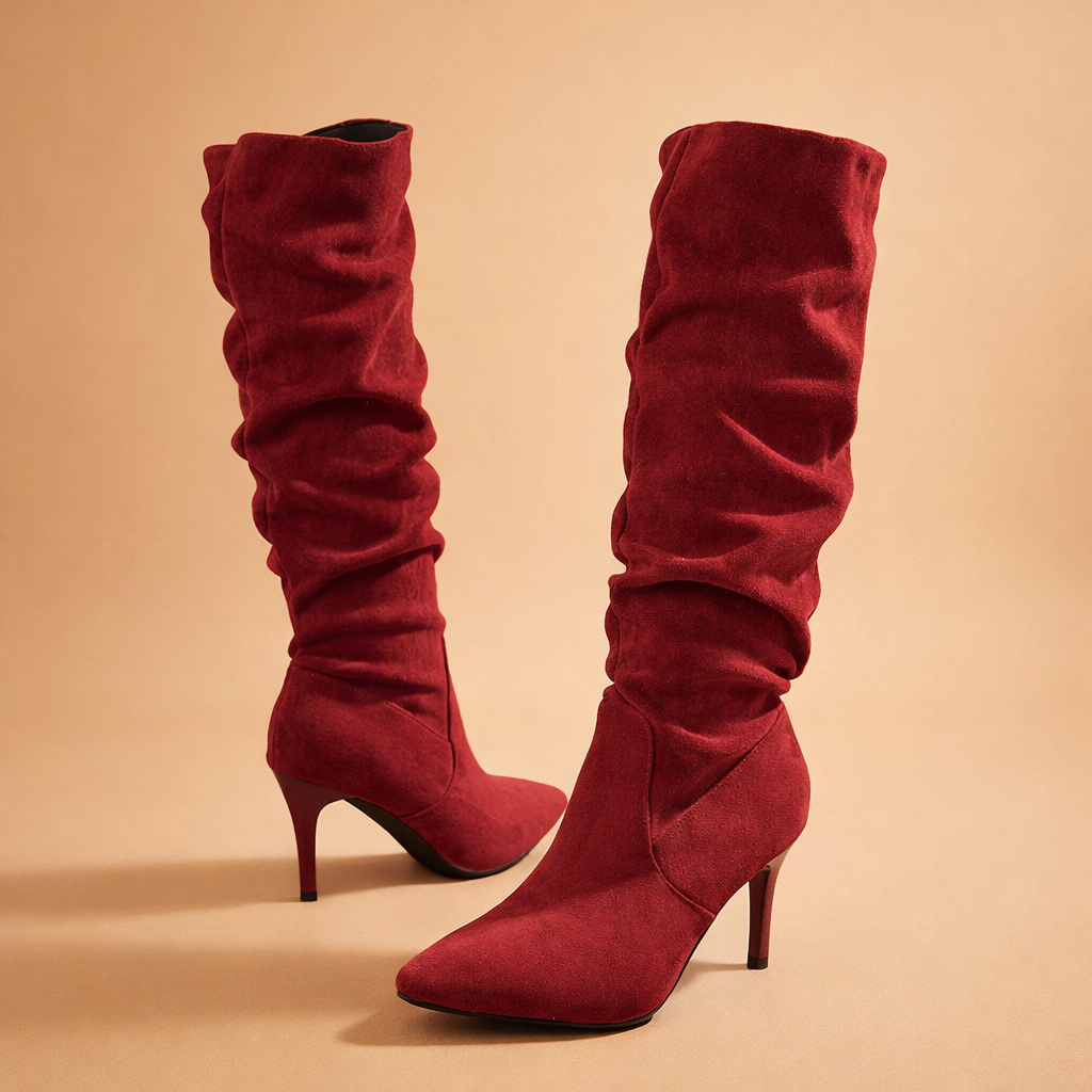 Chic stiletto boots adding effortless elegance to winter fashion.