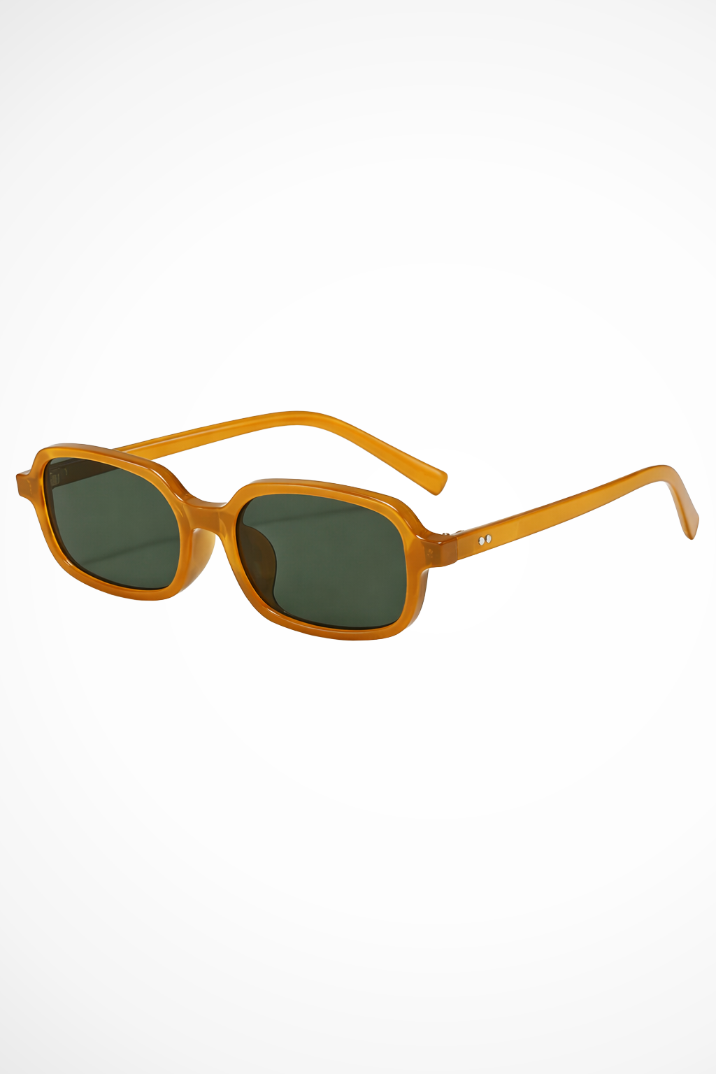 Women's retro small narrow rectangle sunglasses with a sleek frame and tinted lenses. Fashion eyewear.