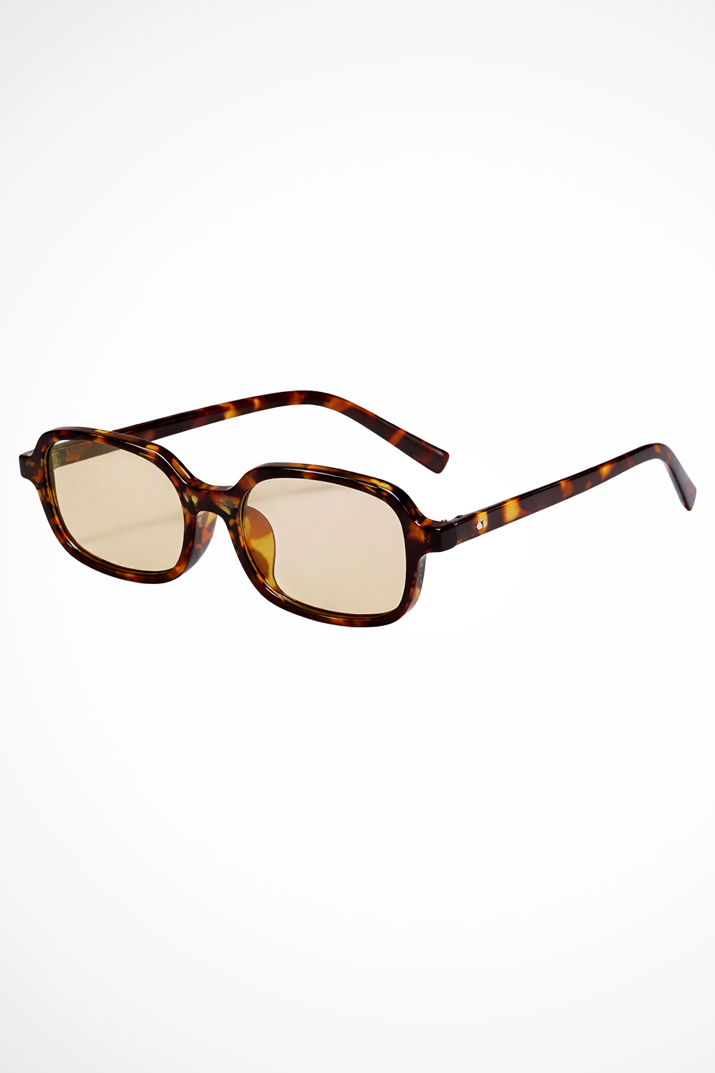 Fashionable women's small narrow rectangle sunglasses with tinted retro design. Essential eyewear.