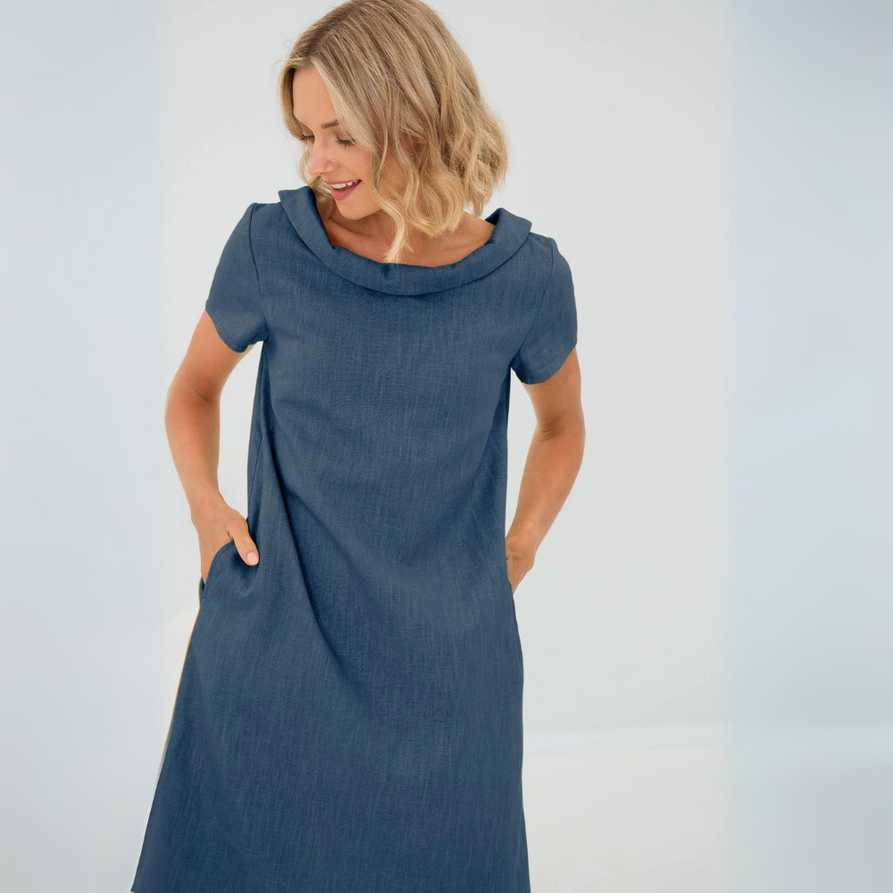 Breathable short sleeve Sofia linen dress, your perfect summer style.