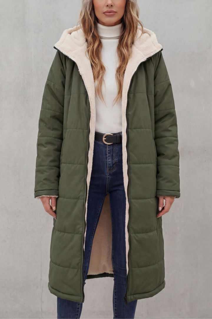 Everyday warmth women's soft cozy coat. Comfortable outerwear, perfect for relaxed winter looks.