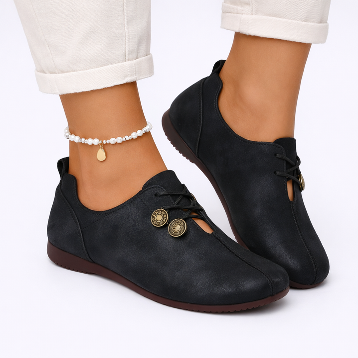 Soft & comfortable women's ankle boots with plush cushioning. Easy slip-on design, ideal for everyday autumn style.