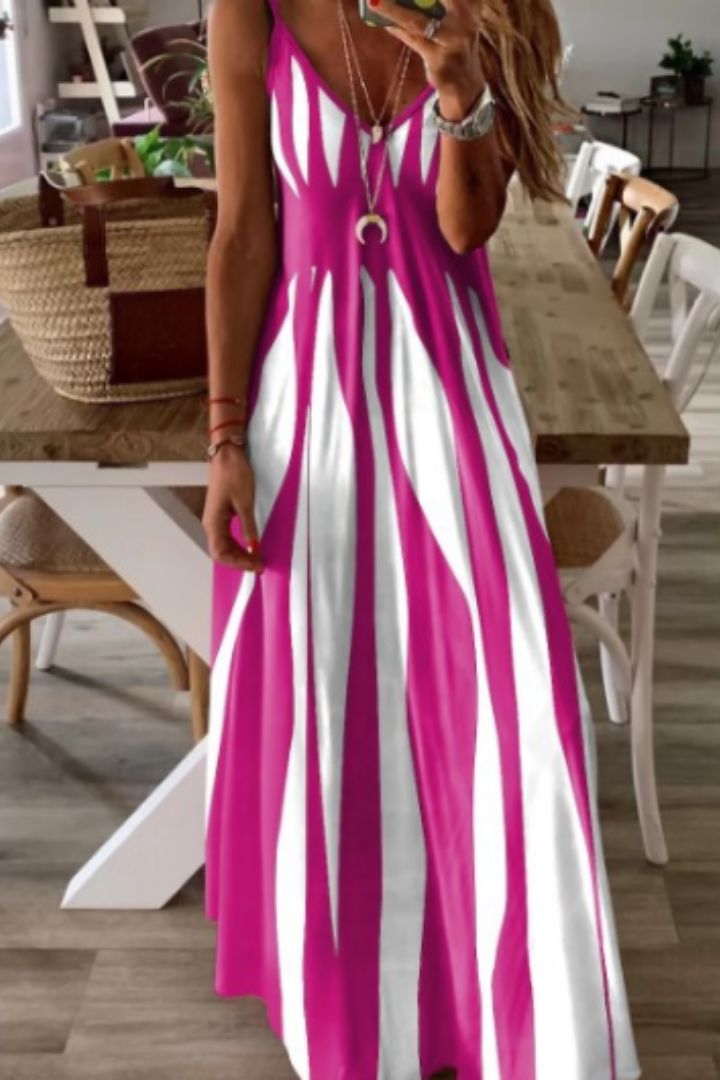 Soft dye women's midi dress, casual relaxed fit. Sleeveless V-neck, ideal comfortable everyday summer dress.