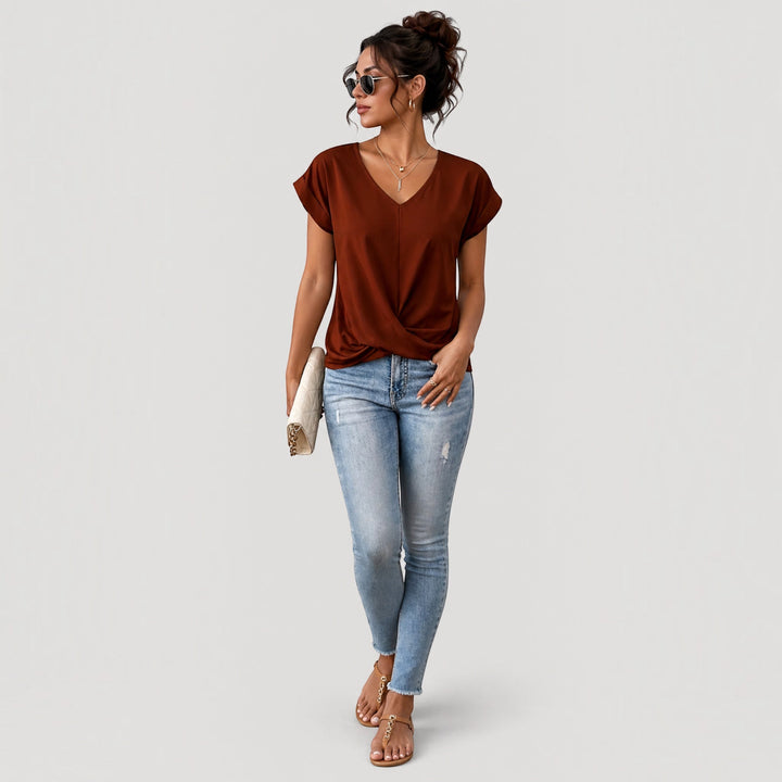 Women's soft feel t-shirt, breathable & lightweight. Perfect short sleeve casual top for everyday summer wear.