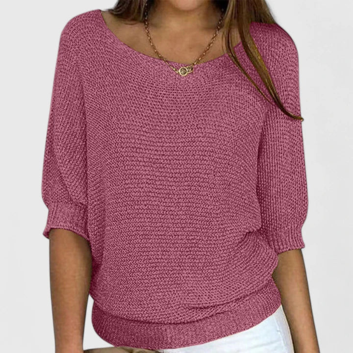 Cozy women's winter knit jumper made from soft fabric, offering everyday comfort & chic style.