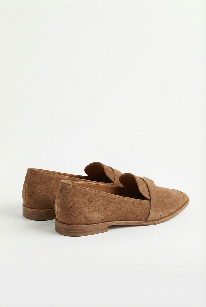 Black suede women's loafers, offering all-day comfort and easy slip-on design
