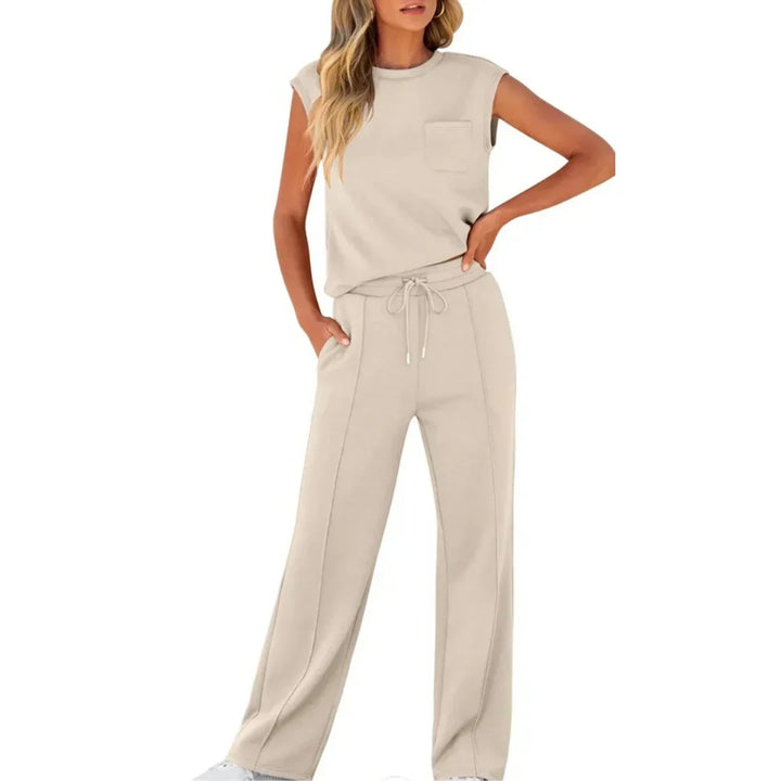 Elegant women's black lounge co-ord set with a soft texture. Perfect for a chic summer look or comfortable relaxation.