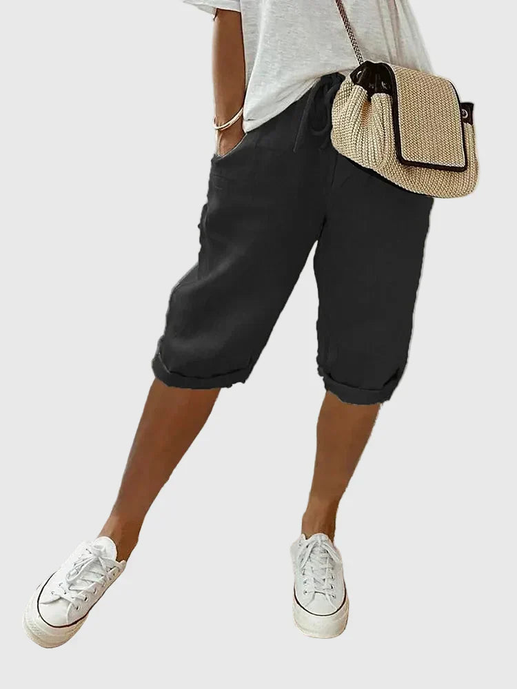 Women's soft tailored comfort shorts in a relaxed fit, perfect for everyday casual wear.