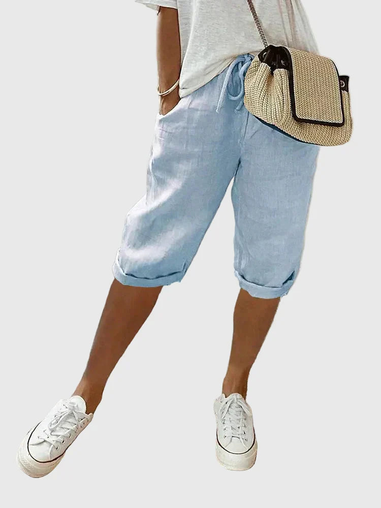 Soft tailored women's shorts, offering everyday style & comfort for casual summer fashion.
