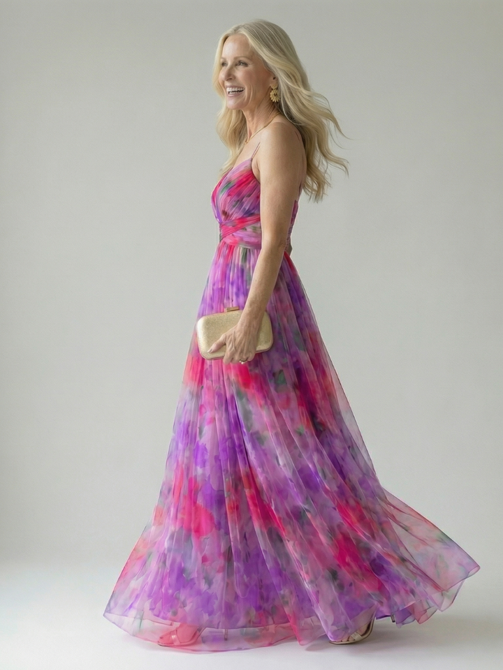 Women's soft wrap maxi dress, a versatile sleeveless style for summer, offering effortless chic.