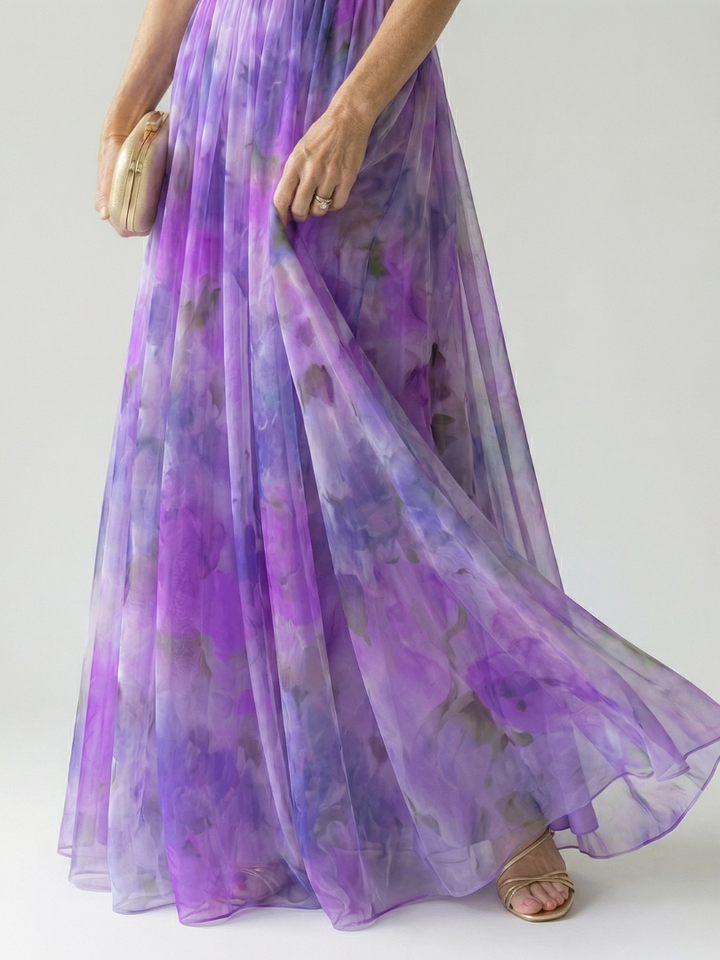 Elegant women's summer wrap dress, a soft sleeveless maxi perfect for effortless casual occasions.