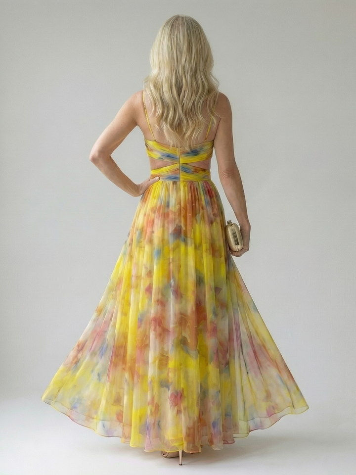 Vacation-ready women's wrap maxi dress, sleeveless with a flowing silhouette for ultimate comfort.