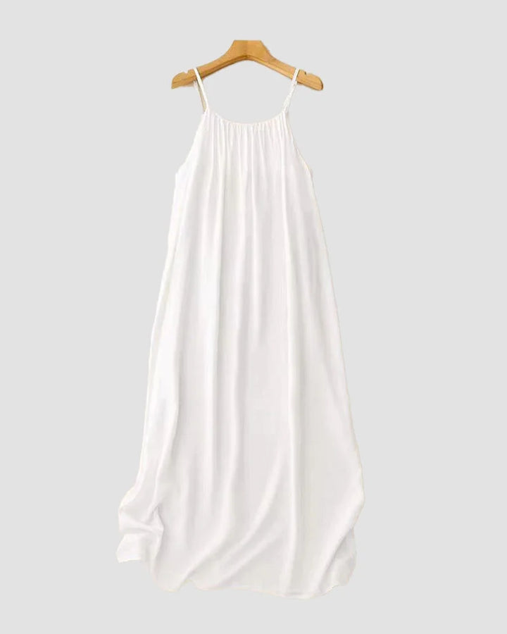 Long solid cami maxi dress for women, a comfortable sleeveless option perfect for vacations.