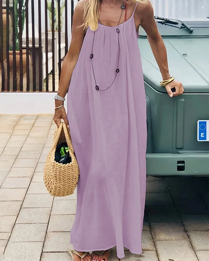 Stylish solid cami maxi dress for women, a comfortable sleeveless option for spring outings.