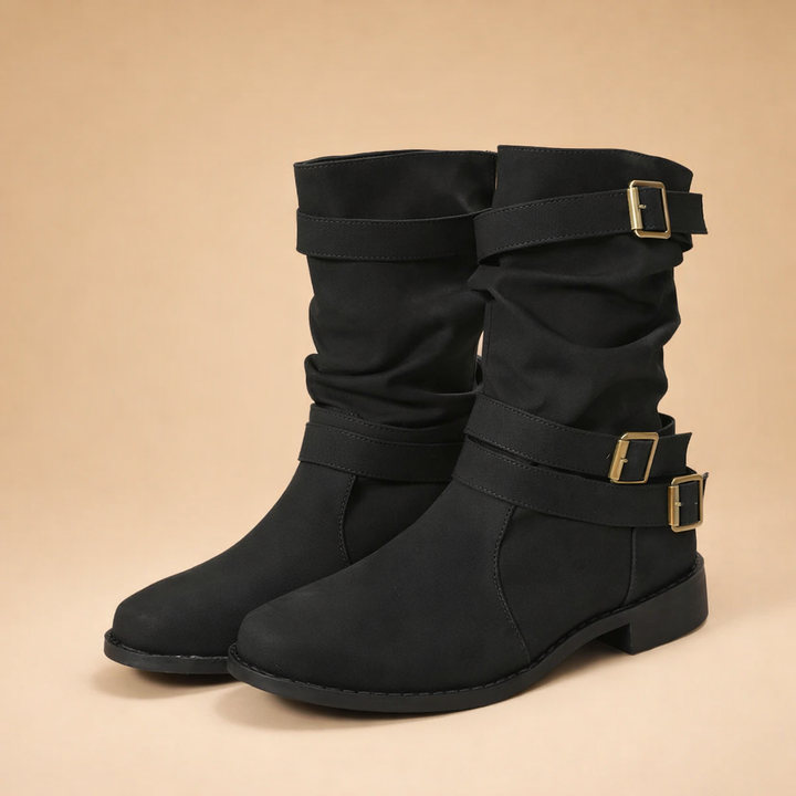 Cozy and stylish Sophia mid-calf boots for women's winter footwear collection.