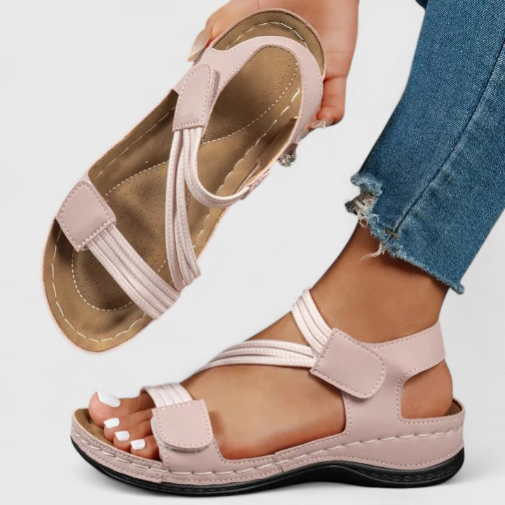 Women's sophisticated comfort sandals for pain relief, featuring arch support.
