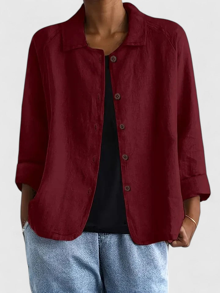 Comfortable women's loose fit top, a sophisticated long sleeve for chic everyday elegance.