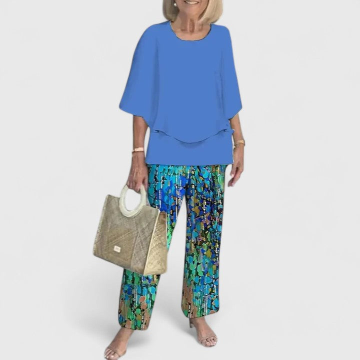 Sophisticated women's versatile two-piece set, offering loose and elegant style.