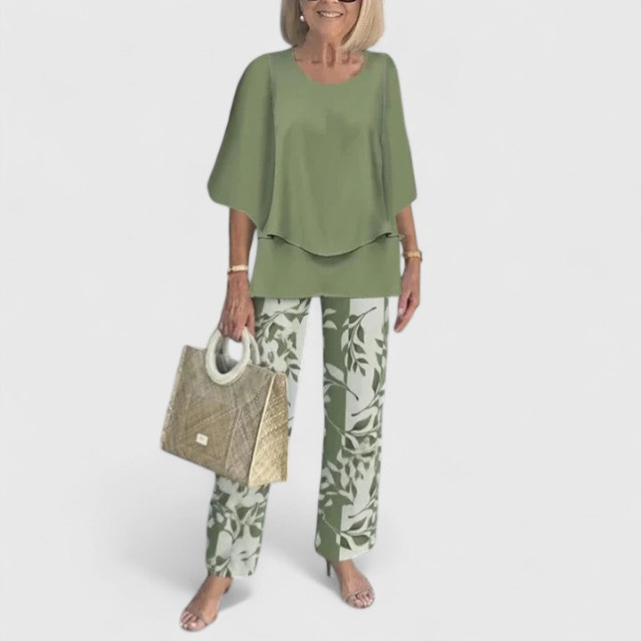 Comfortable women's co-ord set with a loose fit, ideal for summer outfits.