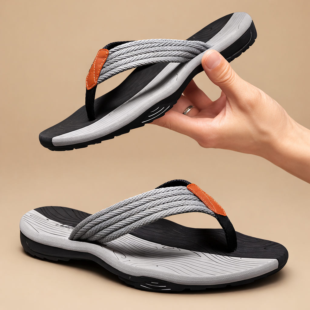 Stylish women's open-toe sporty flip-flops. Lightweight comfort sandals for beachwear, walking & everyday use.