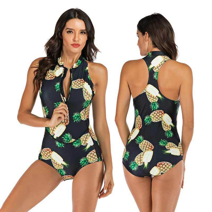 Trendy & functional women's one-piece swimsuit, perfect for active summer fashion & beach.