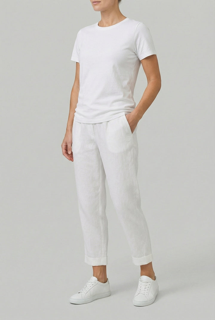 Women's straight-leg lightweight summer trousers in a relaxed fit.
