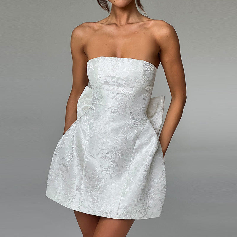 Party-ready strapless A-line dress. Short & flared, this women's mini dress is a perfect choice for events.