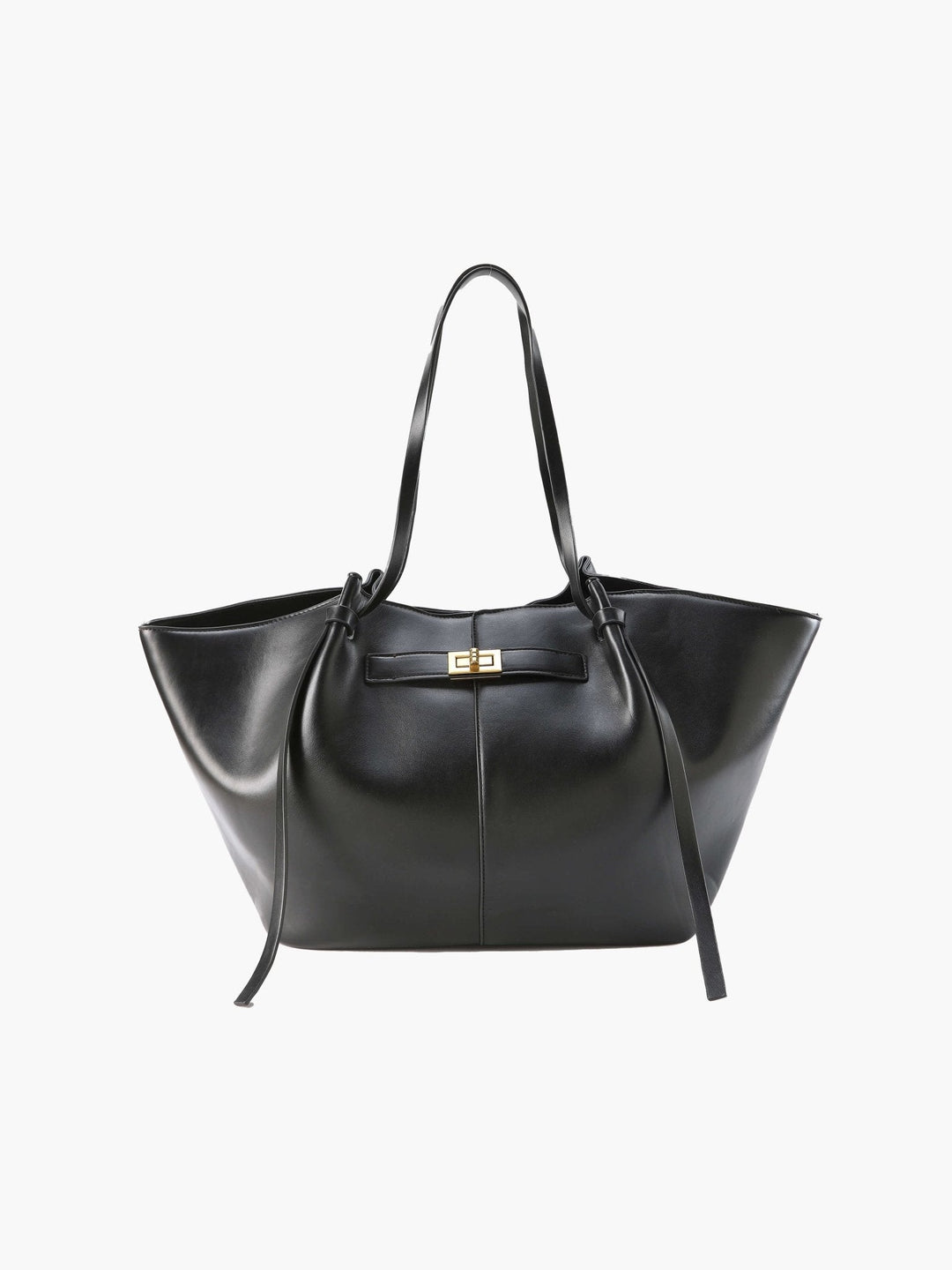 Women's structured shopper bag with elegant gold-tone accents, ideal for daily use.