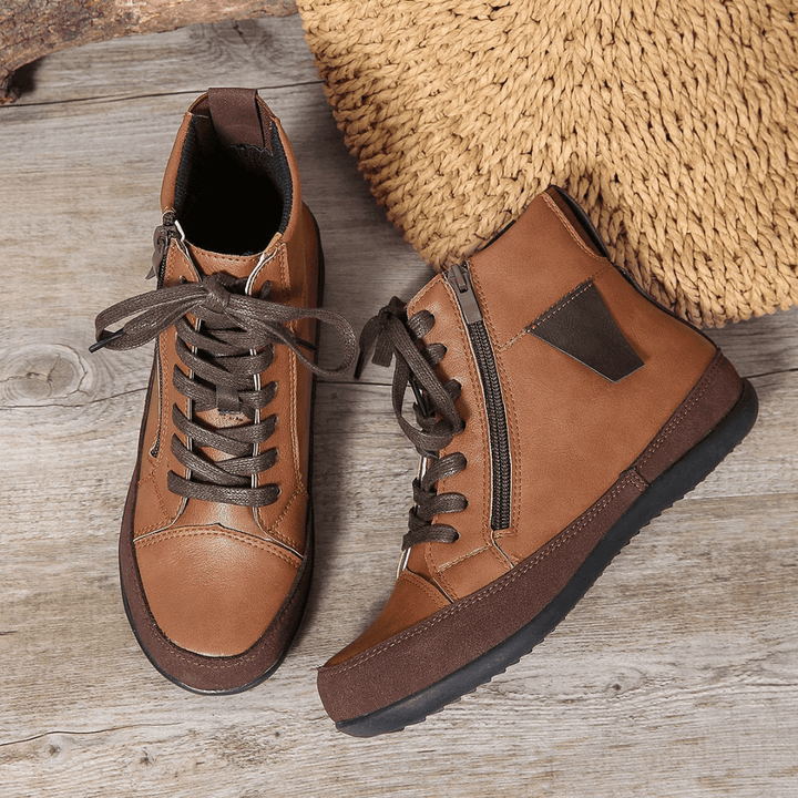 Versatile women's round toe ankle boots with side zipper, essential chic footwear for fall and winter.