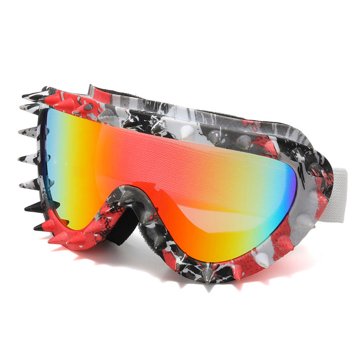 Fashionable women's protective goggles, black with unique spike accents for a modern look.