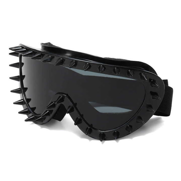 Trendy women's protective eyewear, black spike design goggles for fashion & outdoor.