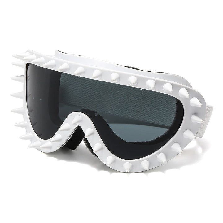 Unique black spike design goggles for women, offering stylish eye protection & UV.