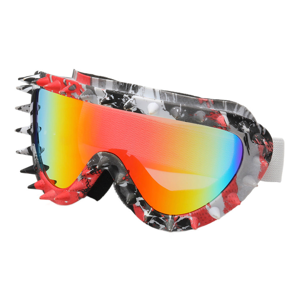 Protective women's spike design goggles, ideal for outdoor activities & stylish look.
