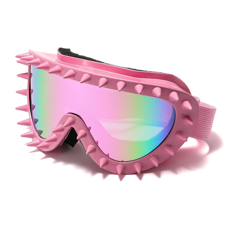 Women's unique spike design goggles for eye protection, a stylish fashion accessory.