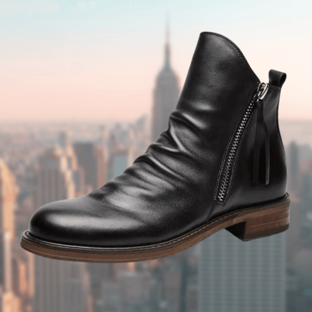 Chic women's ankle boots with a low heel, offering durable & stylish footwear for everyday wear.