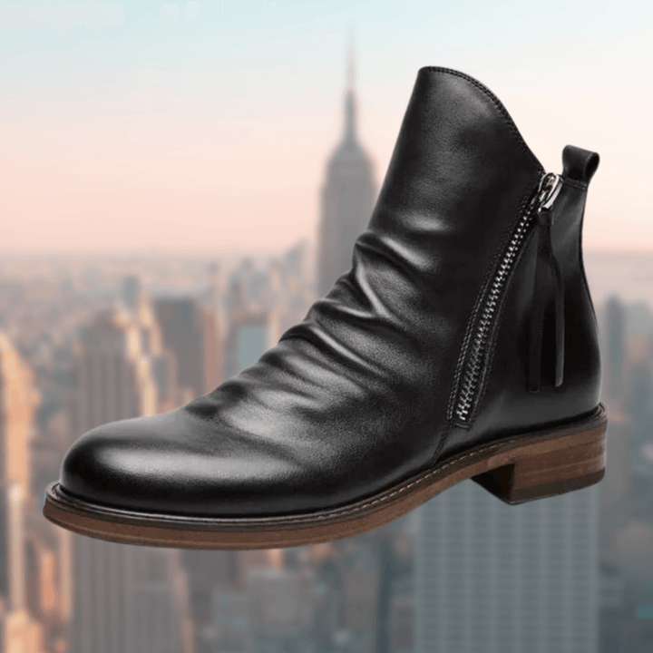 Chic women's ankle boots with a low heel, offering durable & stylish footwear for everyday wear.
