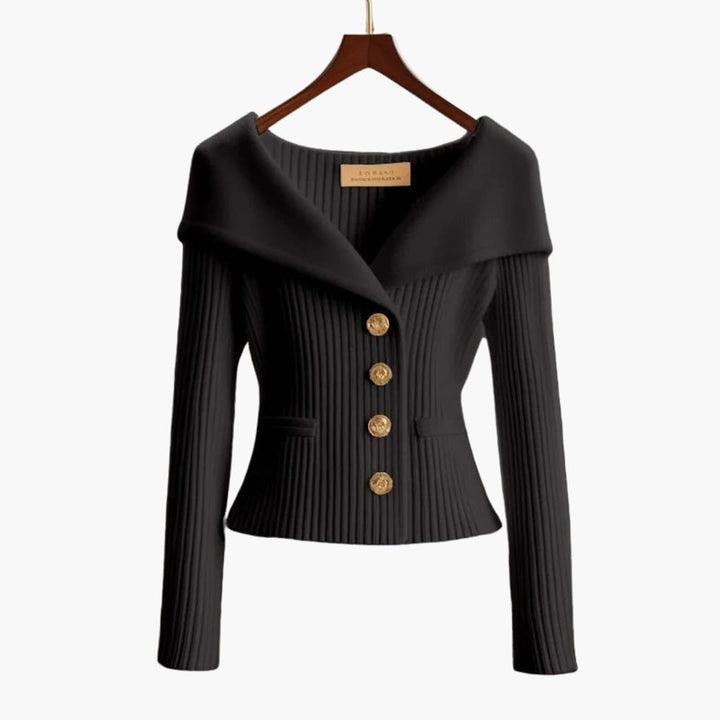 Effortlessly stylish women's button-up cardigan. Cozy long sleeve sweater for everyday elegant wear.